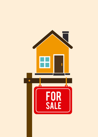 Real estate design over beige background, vector illustrationのイラスト素材