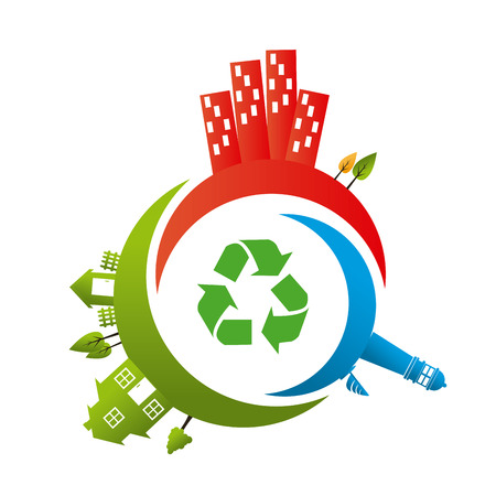 Ecology design over white background, vector illustrationのイラスト素材