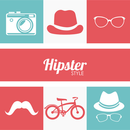 Hipster design over white background, vector illustrationのイラスト素材