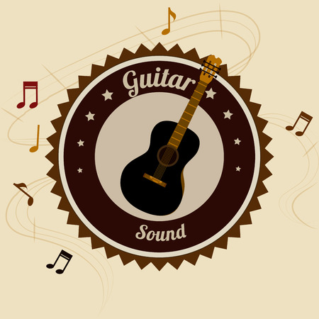 Music design over beige background, vector illustrationのイラスト素材