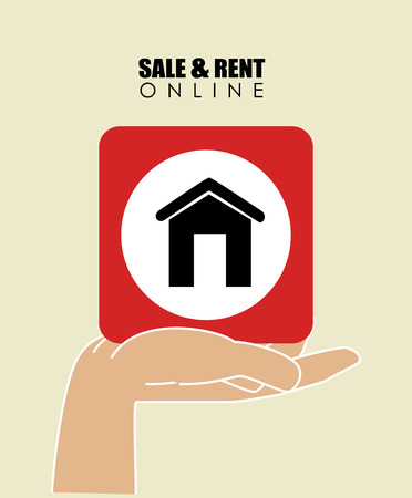 Real estate design over beige background, vector illustrationのイラスト素材
