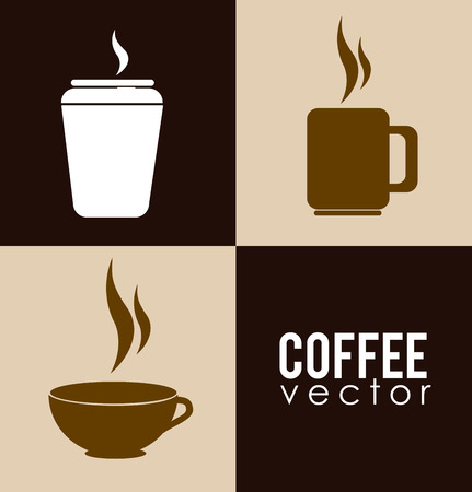 Coffee design over beige background, vector illustrationのイラスト素材
