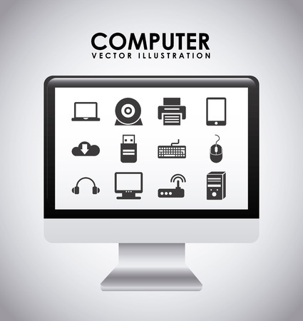 computer design over gray background vector illustrationのイラスト素材