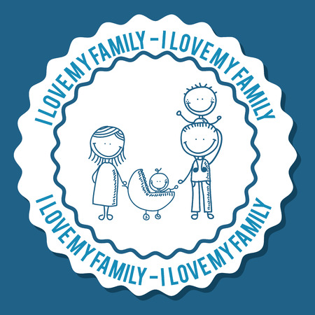 family design over blue background vector illustration のイラスト素材