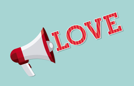 megaphone design over blue background vector illustrationのイラスト素材