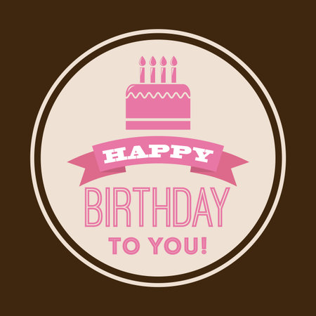 birthday design over brown background vector illustrationのイラスト素材