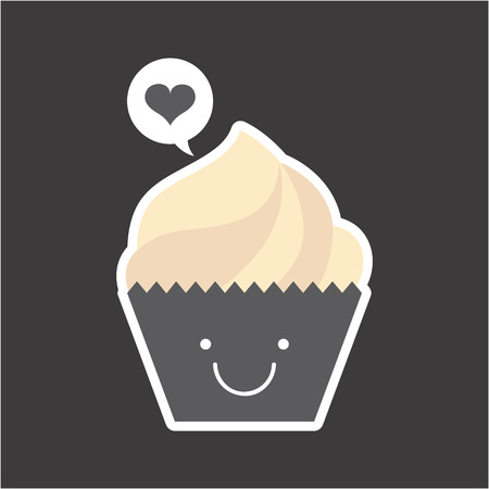 cupcake design over gray background vector illustrationのイラスト素材
