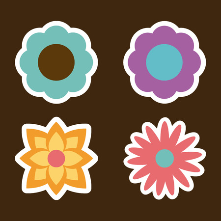 floral design over black background vector illustrationのイラスト素材