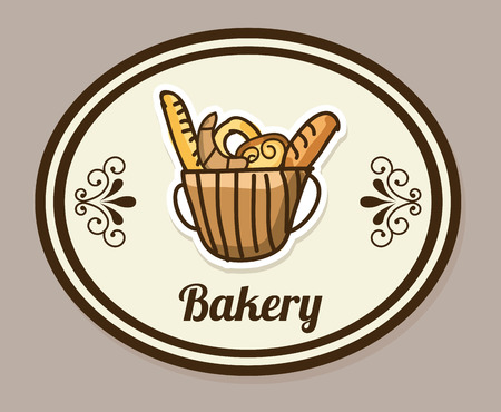 bakery desin over gray backround vector illustrationのイラスト素材