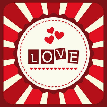 love design over red background vector illustration のイラスト素材