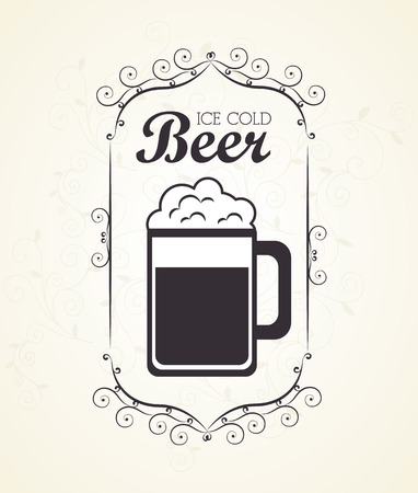 Beer design over beige background, vector illustrationのイラスト素材