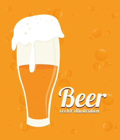 Beer design over yellow background, vector illustrationのイラスト素材