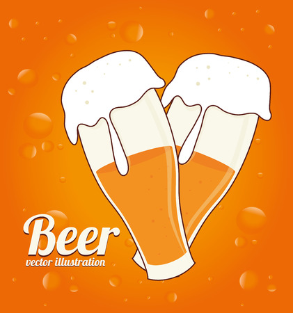 Beer design over yellow background, vector illustrationのイラスト素材