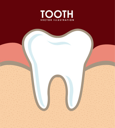 dental design over red background vector illustrationのイラスト素材