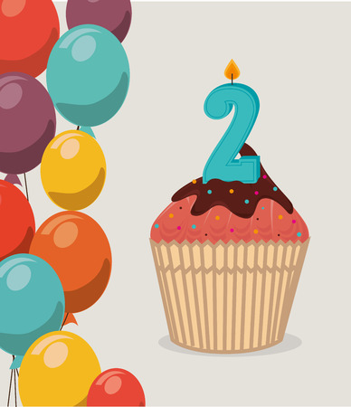 Birthday design over beige background, vector illustrationのイラスト素材