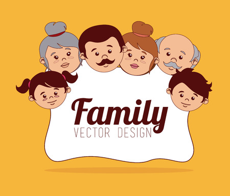 Family design over yellow background, vector illustrationのイラスト素材