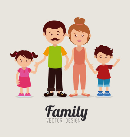 Family design over beige background, vector illustrationのイラスト素材