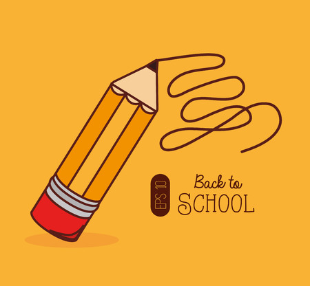 Back to school design over yellow background, vector illustrationのイラスト素材