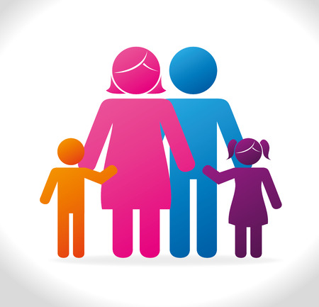 Family  design over white background, vector illustrationのイラスト素材