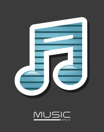 music note over  gray background vector illustrationのイラスト素材
