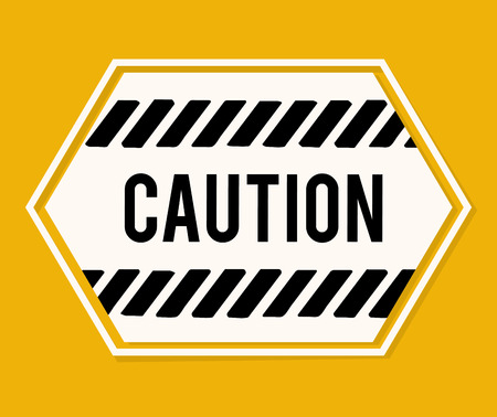 caution signal over orange background vector illustrationのイラスト素材
