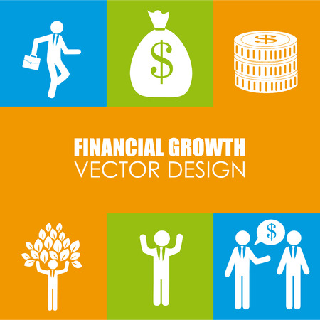 financial growth concept design over colorful background, vector illustrationのイラスト素材