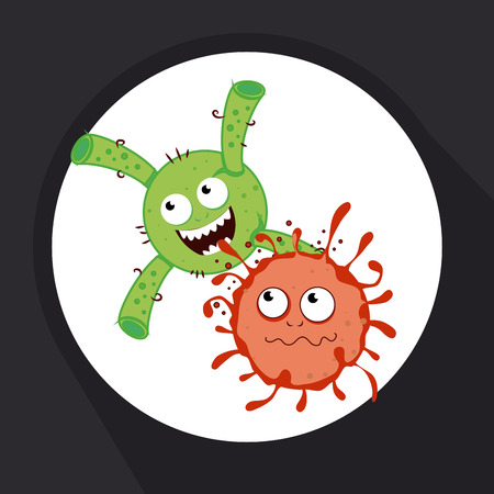Bacteria design over black background, vector illustrationのイラスト素材
