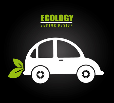 Ecology design over black background, vector illustrationのイラスト素材