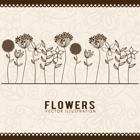 flowers design over white background vector illustrationのイラスト素材