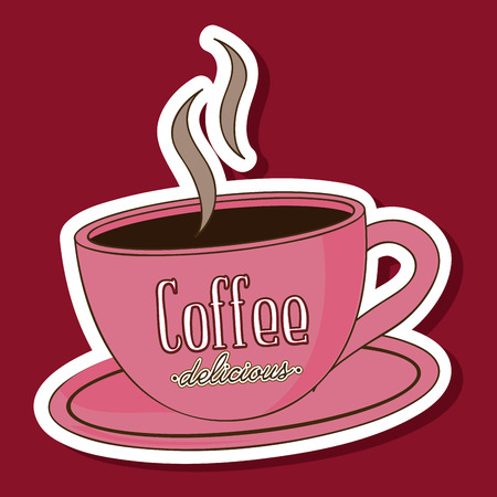 coffee design over red   background vector illustrationのイラスト素材