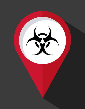 Navigation pin of biohazard signのイラスト素材