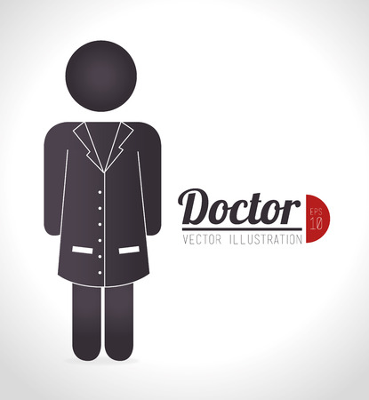 doctor over gray background, vector illustrationのイラスト素材