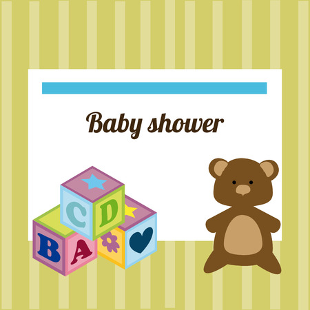 Baby shower card design over green background, vector illustrationのイラスト素材