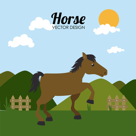 Animal design over landscape background, vector illustrationのイラスト素材