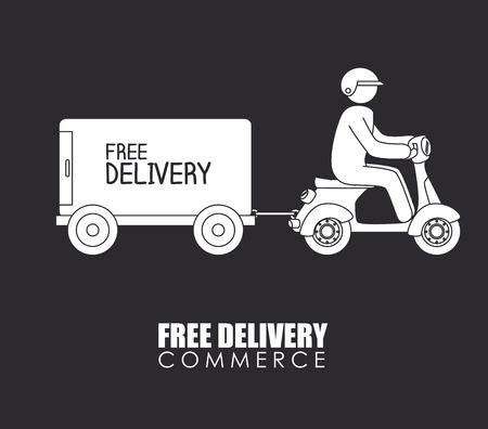 Delivery design over black background, vector illustrationのイラスト素材