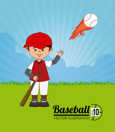 baseball - sport design over landscape background, vector illustrationのイラスト素材