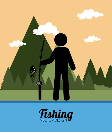 Fishing vector illustrationのイラスト素材