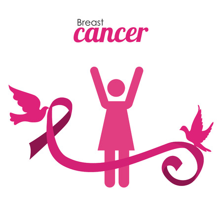Breast cancer awareness design over white background, vector illustrationのイラスト素材