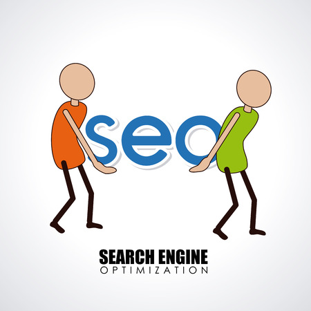 People carrying the word SEOのイラスト素材