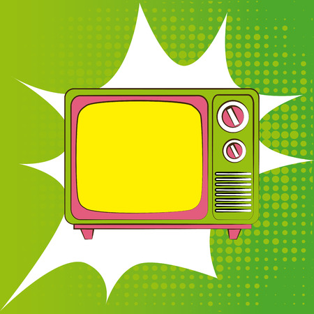 television over green background, vector illustrationのイラスト素材