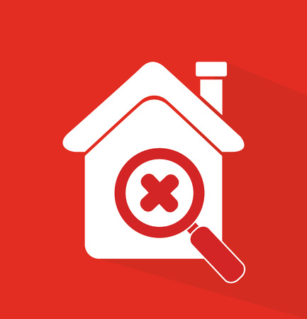 Illustration of a house with a magnifying glassのイラスト素材