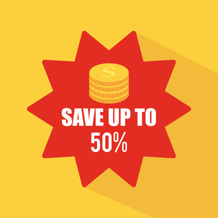 Sales concept of coins and discountのイラスト素材