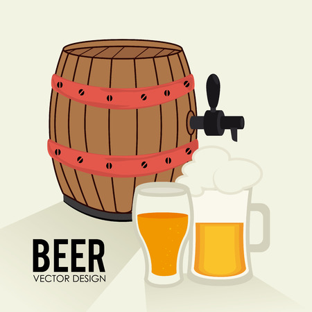 Beer  over beige background, vector illustrationのイラスト素材
