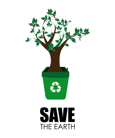 Ecology design over white background, vector illustrationのイラスト素材