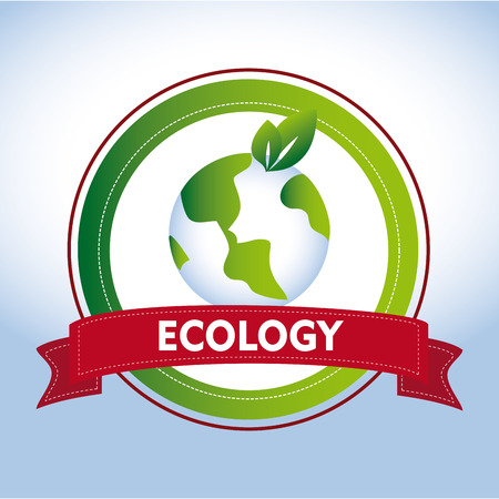 Ecology design over blue background, vector illustrationのイラスト素材