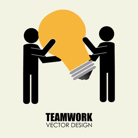 Teamwork design over beige background, vector illustrationのイラスト素材