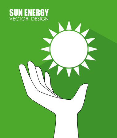 Ecology design of a hand beneath a sunのイラスト素材