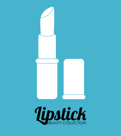 lipstick design over blue background,vector illustrationのイラスト素材