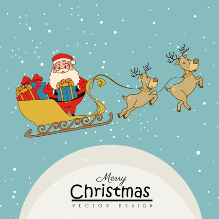 Christmas design over blue background, vector illustrationのイラスト素材