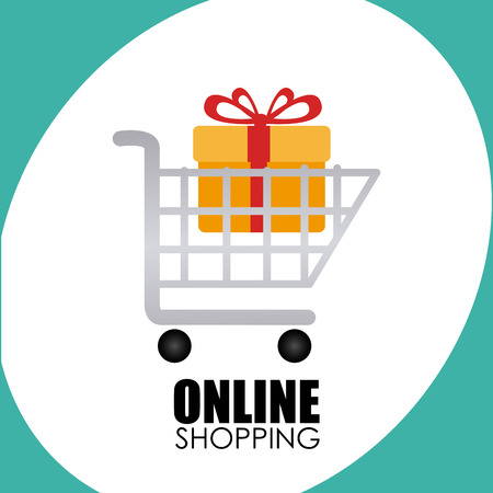 Online Shopping design over blue background,vector illustrationのイラスト素材